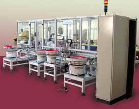 automatic assembly system with bowl feeders