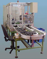 platen assembly and test system for automatic assembly of metal parts