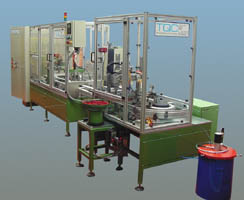 pallet transfer system for automatic assembly and test of metal parts